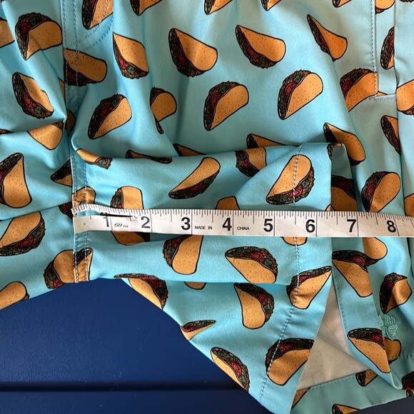 Lucky Brand Saturday Stretch Polyester Blend Blue Taco Swim Trunks - Picture 14 of 16